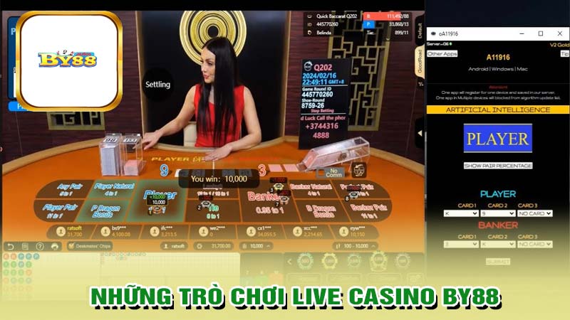 Những trò chơi live casino BY88 siêu hấp dẫn