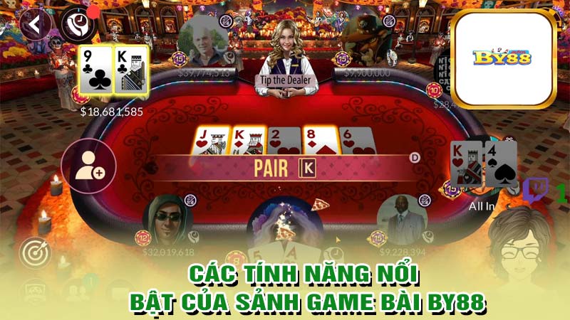 Các tính năng nổi bật tại game bài BY88